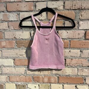 Free people pink ribbed tank top